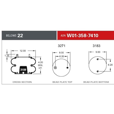 Firestone 22D RB 3/4CF ST 2BN, W013587410 W013587410